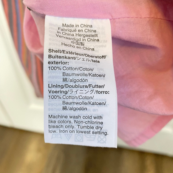 Madewell Striped Sun Dress XXS Pink Multicolor Pockets Tomato Girl Button-Front - Picture 6 of 11